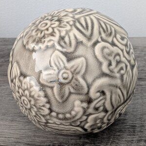 Gray Ceramic Decorative Sphere Orb